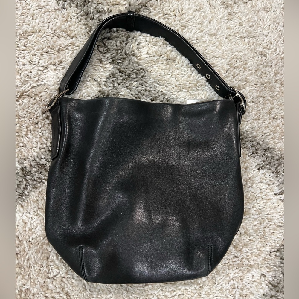 Black Navy Coach (9186) Small Duffle Sac Bucket Y2K Vintage  Shoulder Bag